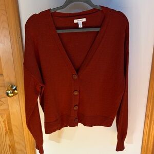 Nine West Women's Deep terracotta Cardigan Sweater